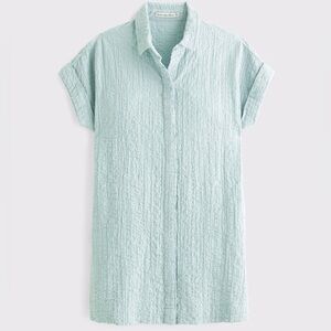 Small Abercrombie & Fitch Blue Textured Mini Dress Cover Up Vacation Coastal